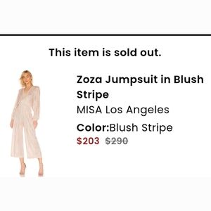 MISA Los Angeles Zoza Pink - Gold Jumpsuit with Slit Sleeves